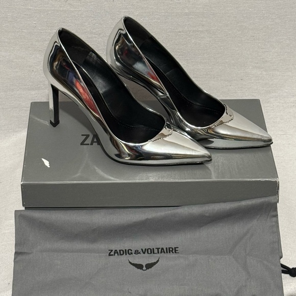 NIB Zadig & Voltaire Perfect Mirror Leather pumps - size 39 - Picture 1 of 13